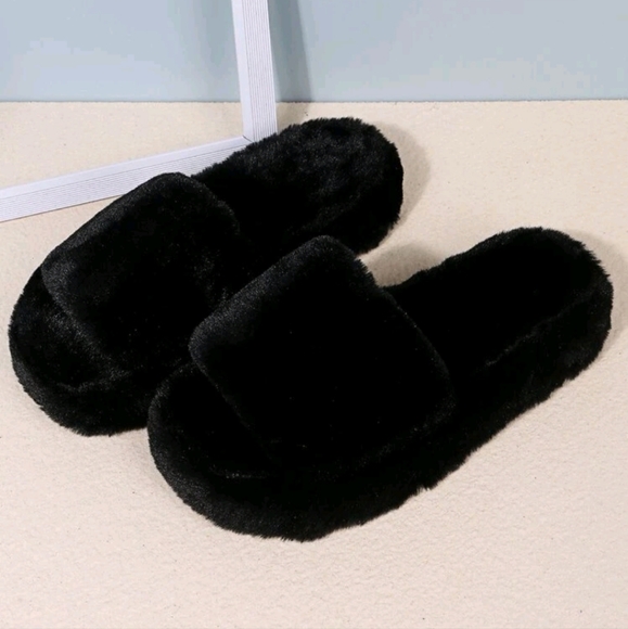 Platform Fuzzy Slippers - Picture 2 of 2